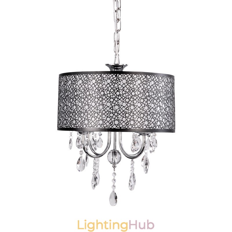 Traditional Classic Crystal Chrome Metal Chandelier