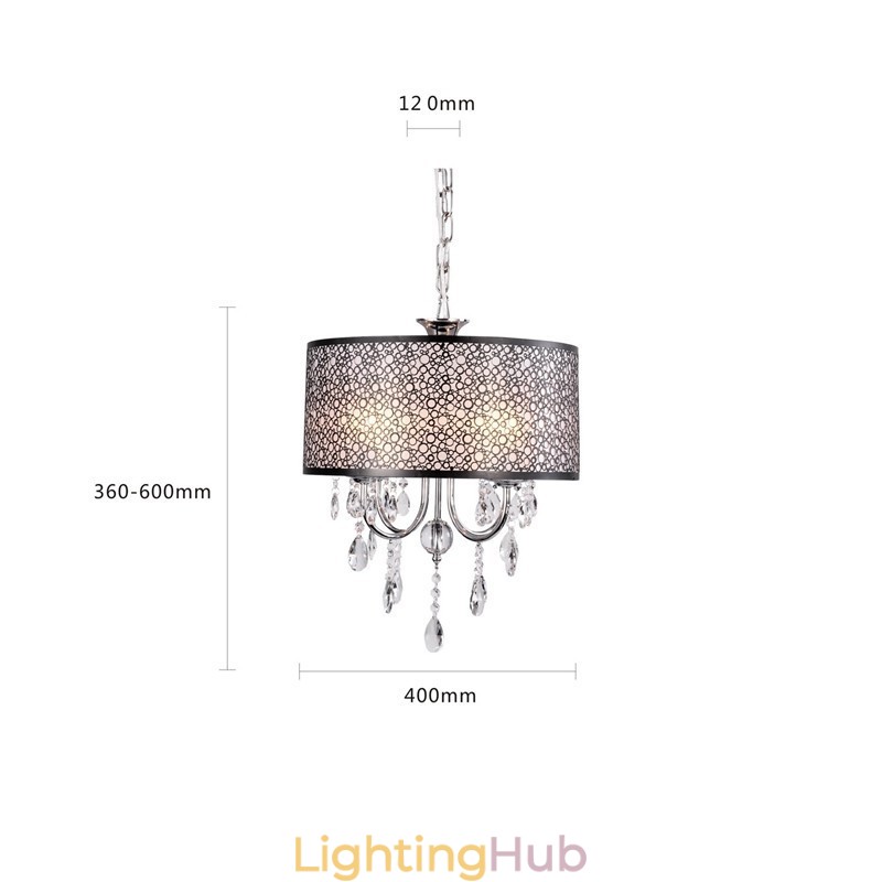 Traditional Classic Crystal Chrome Metal Chandelier