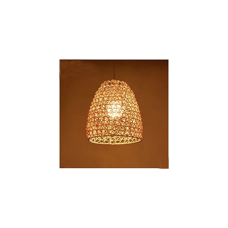 Retro Round Rattan Garden Lamp Shade