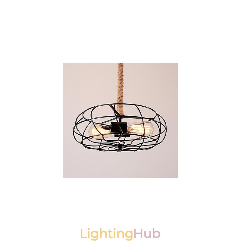 Vintage American Lron Rope Creative Industrial Fan Chandelier