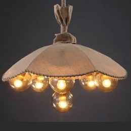 Country Painting Metal Chandelier Pendant LightBedroom