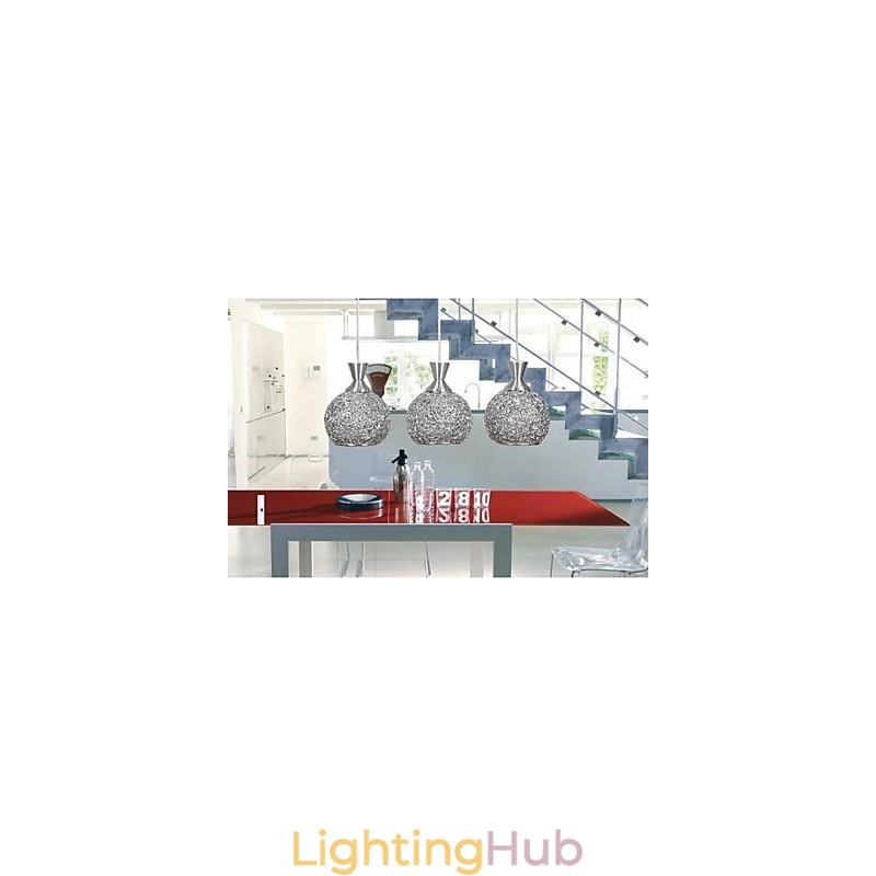 Modern Contemporary Brushed Metal Flush Mount