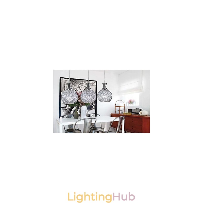 Modern Contemporary Brushed Metal Flush Mount