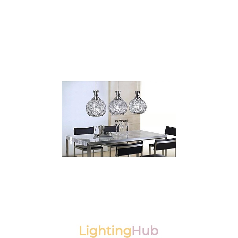 Modern Contemporary Brushed Metal Flush Mount