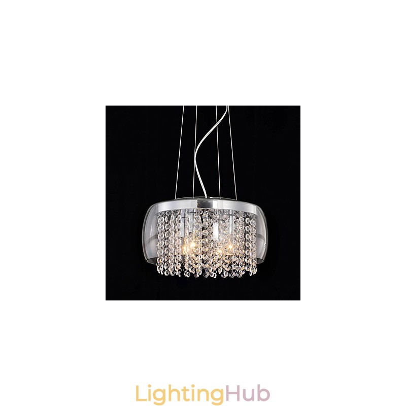 Modern Contemporary Drum Crystal Mini Style Painting Pendant Light