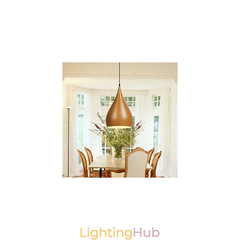 Retro Pendant Light Wood Grain Metal Cafe pendant lamps