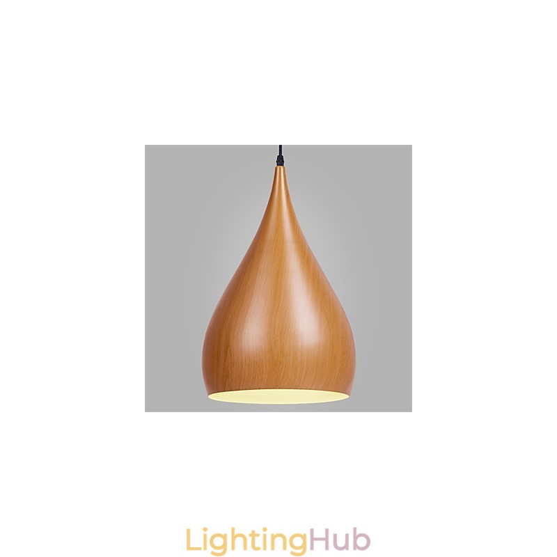 Retro Pendant Light Wood Grain Metal Cafe pendant lamps