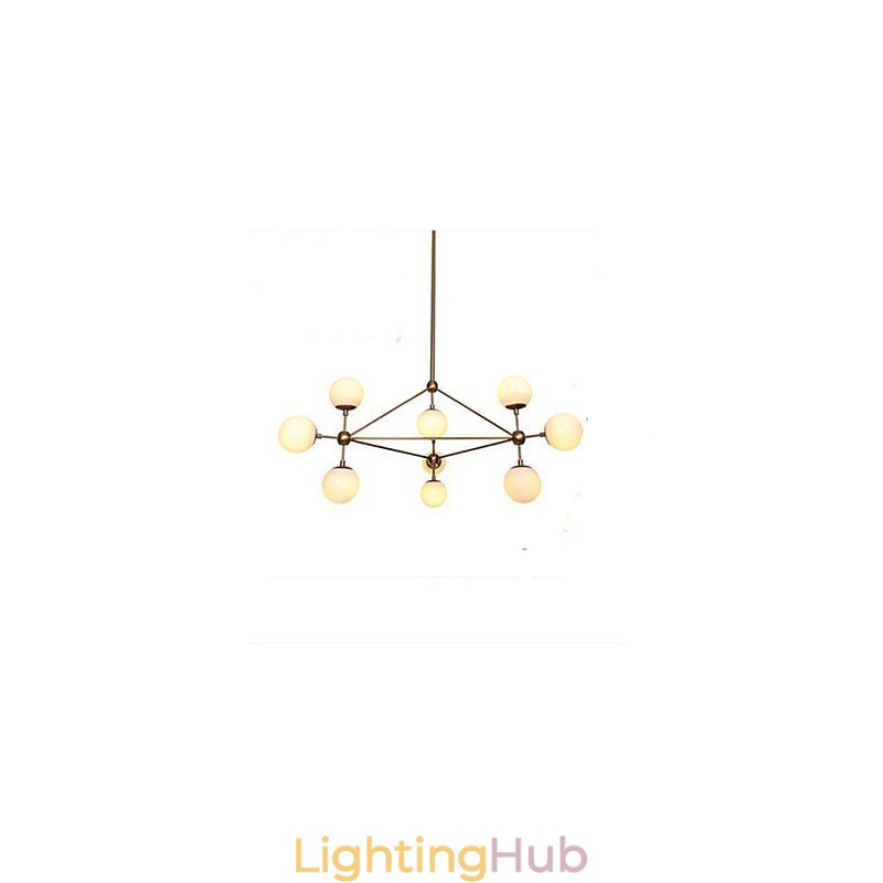 Golden Beans Chandelier 10 Light with Glass Shade