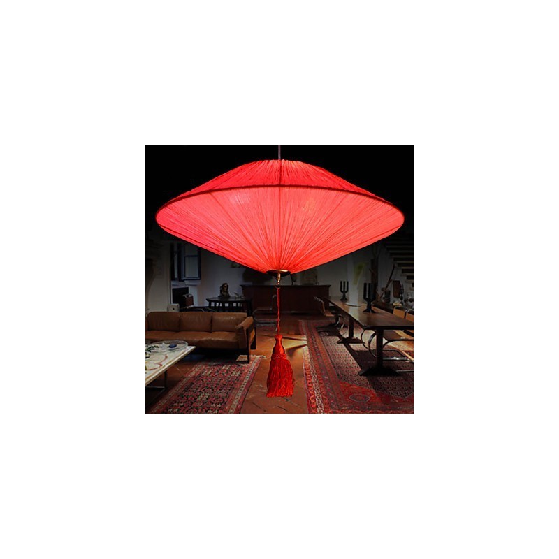 Lotus Leaf Modern Marine Cloth Art Droplight Of Red Lanterns Lamp Light