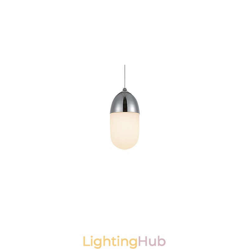 Mini Acorn Pendant Lamp 1 Light Mordern Simplicity Golden Chrome Wooden Color Finish Carbon Steel & Glass Droplight