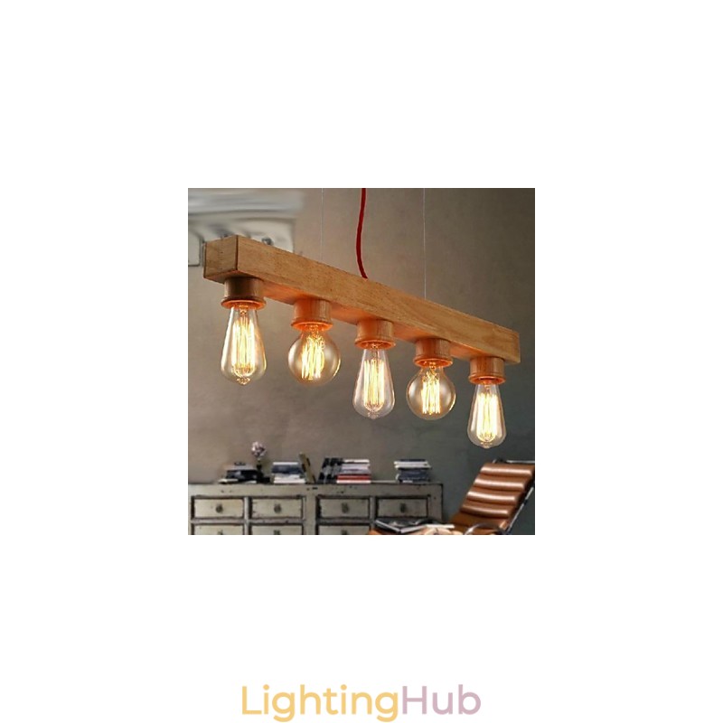 Modern Contemporary Traditional Classic Mini Style Painting Wood Bamboo Pendant Light