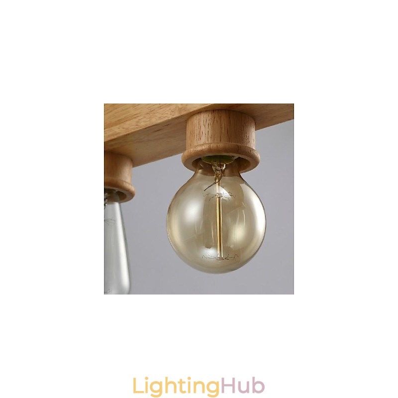 Modern Contemporary Traditional Classic Mini Style Painting Wood Bamboo Pendant Light