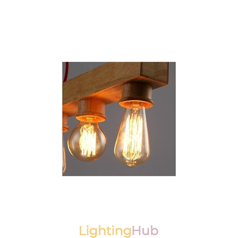 Modern Contemporary Traditional Classic Mini Style Painting Wood Bamboo Pendant Light