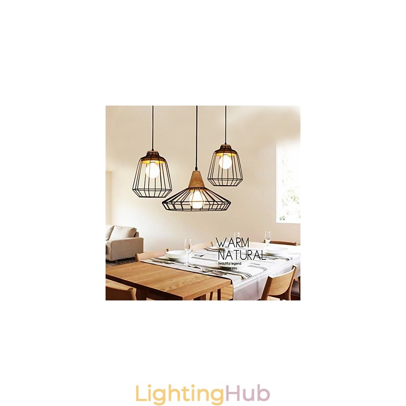 Nordic Creative Wrought Iron Chandelier Cafe Retro Net Droplight