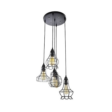 Country Mini Style Painting Metal Chandelier