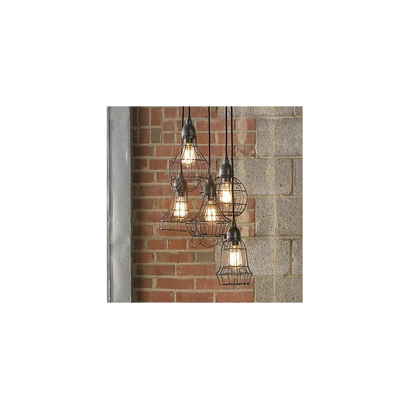 Country Mini Style Painting Metal Chandelier