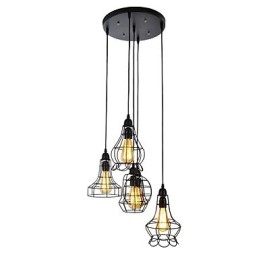 Country Mini Style Painting Metal Chandelier