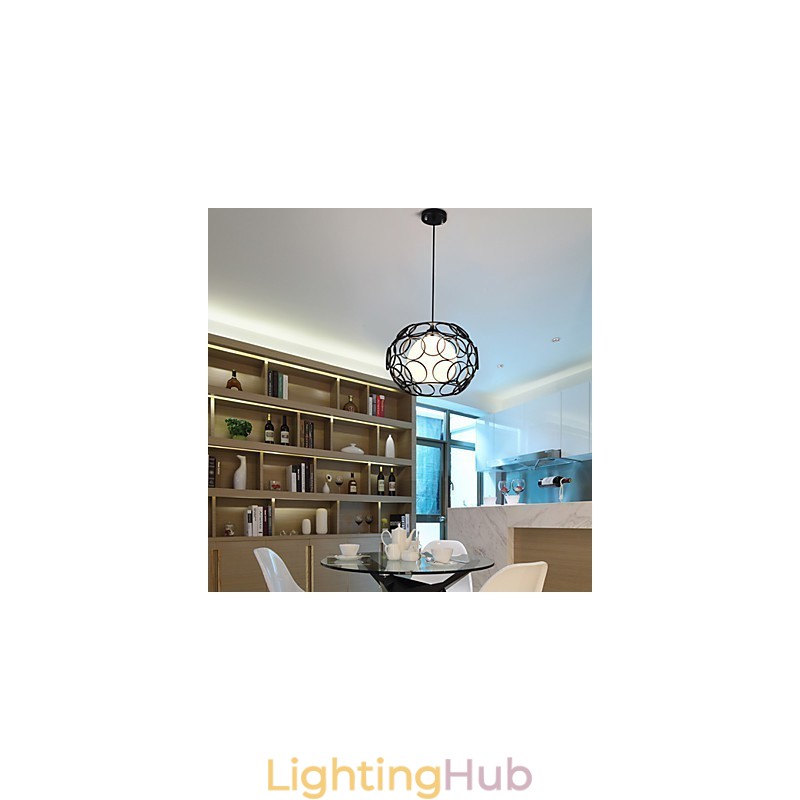 Creative Contracted Nordic Wrought Iron Glass Single Head Droplight Lamp Light