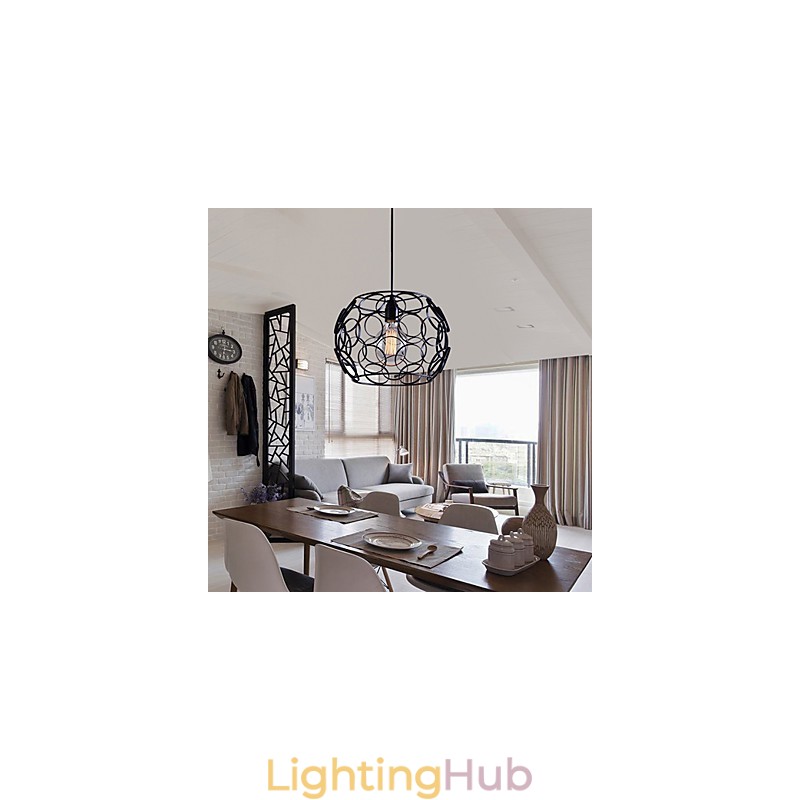 Creative Contracted Nordic Wrought Iron Glass Single Head Droplight Lamp Light