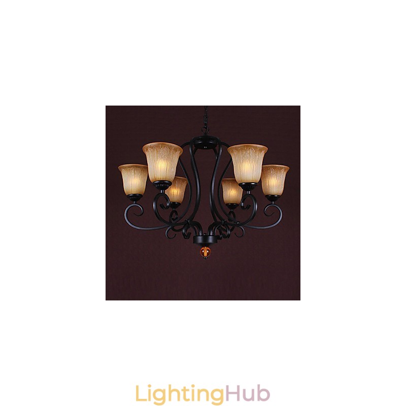 Traditional Classic Candle Style Painting Chandelier