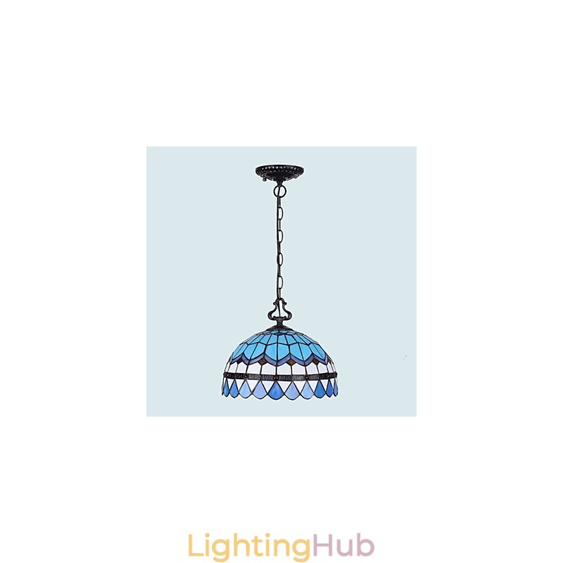 European Rural Creative Arts Stained Glass Chandelier Restoring Ancient Ways Lamp Light
