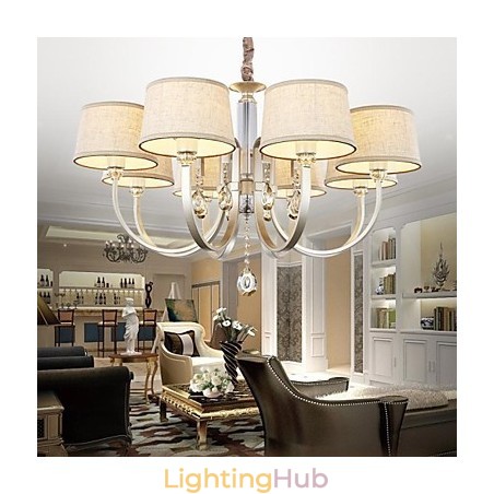 Country Crystal Silver Metal Chandelier Country Crystal Silver Metal Chandelier
