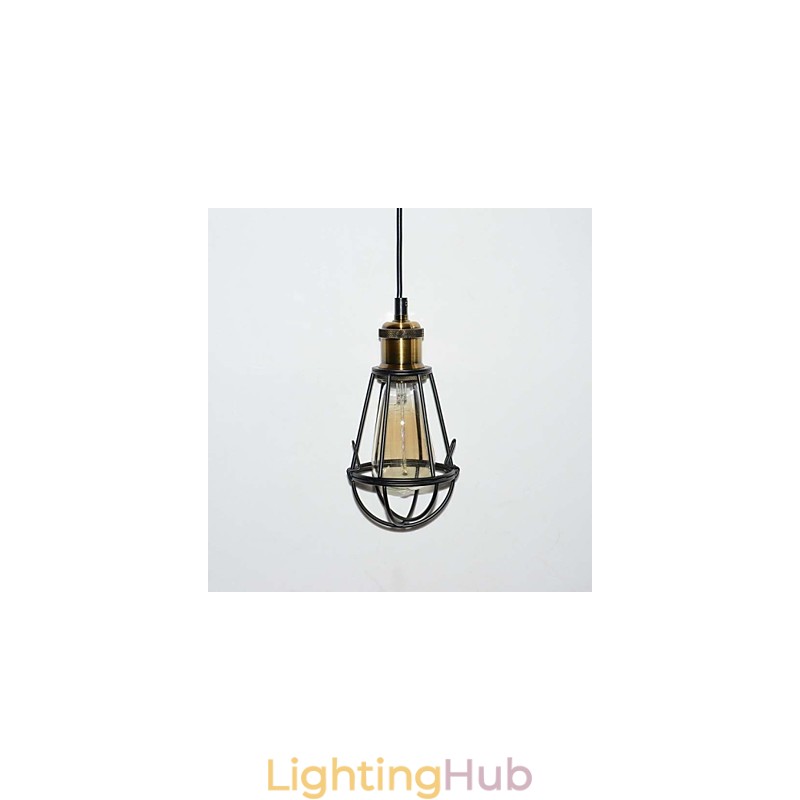 LOFT Lamp Vintage Pendant Light Edison Light Balck Iron Metal Cage Lampshade Warehouse Style Lighting Light Fixture
