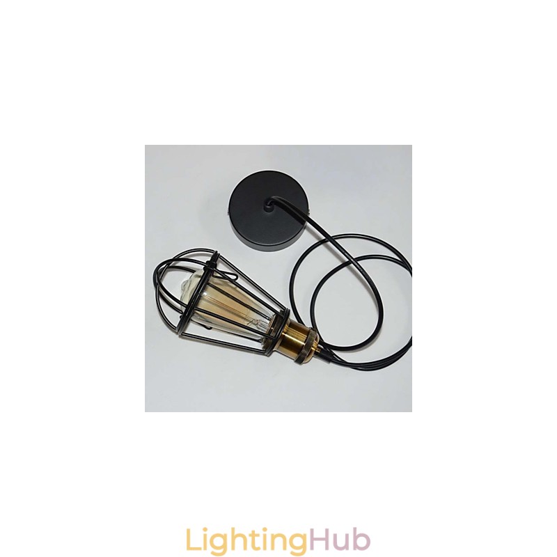 LOFT Lamp Vintage Pendant Light Edison Light Balck Iron Metal Cage Lampshade Warehouse Style Lighting Light Fixture
