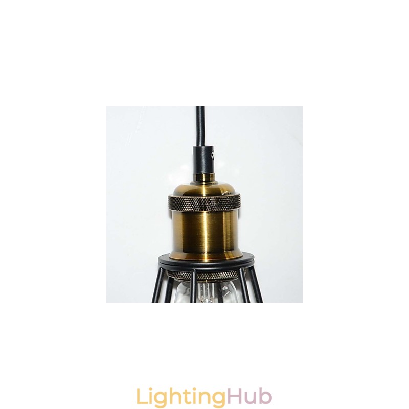 LOFT Lamp Vintage Pendant Light Edison Light Balck Iron Metal Cage Lampshade Warehouse Style Lighting Light Fixture