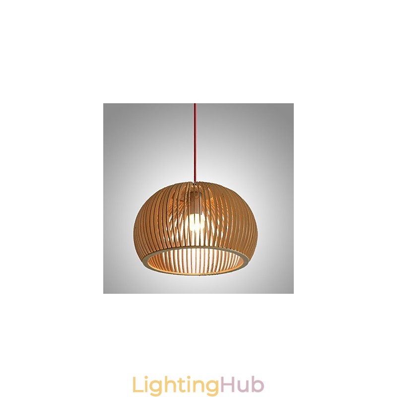 Design Style Circular Feature L Pendant Light 1 Light Wooden