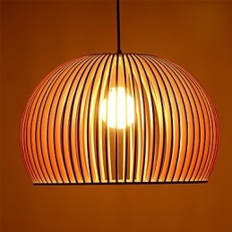 Design Style Circular Feature L Pendant Light 1 Light Wooden