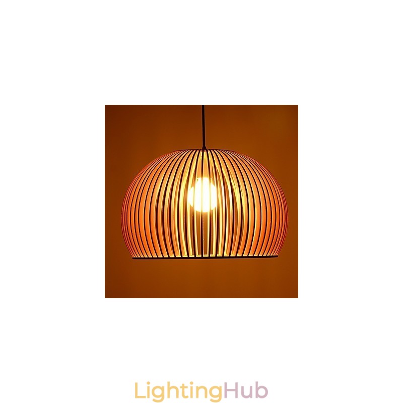 Design Style Circular Feature L Pendant Light 1 Light Wooden