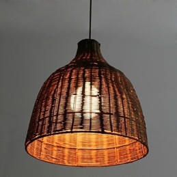 Rural Style Cany Art Creative Hand Made By The Cane Makes Up Droplight Lamp