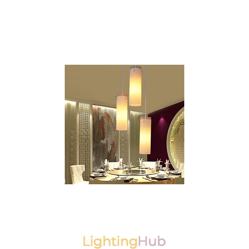 Cylindrical Glass Straight Single Head Drum Drum Simple Droplight Lamp Lighting