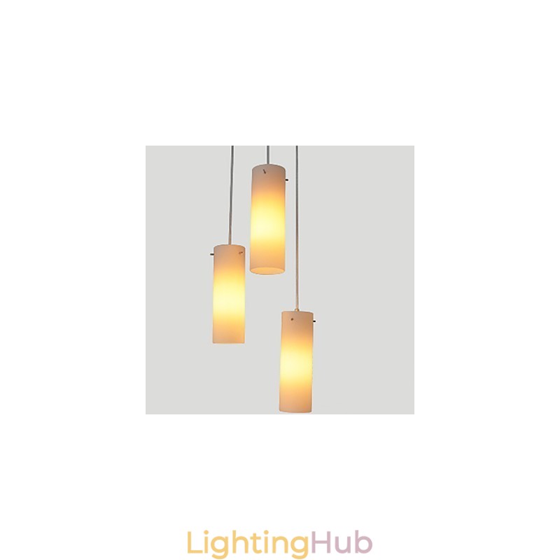 Cylindrical Glass Straight Single Head Drum Drum Simple Droplight Lamp Lighting