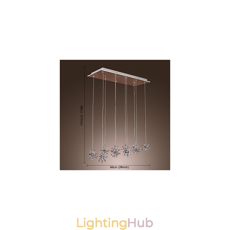 Modern Contemporary Crystal Chrome Metal Pendant Light