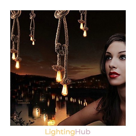Creative multifunction hemp rope chandelier Creative multifunction hemp rope chandelier