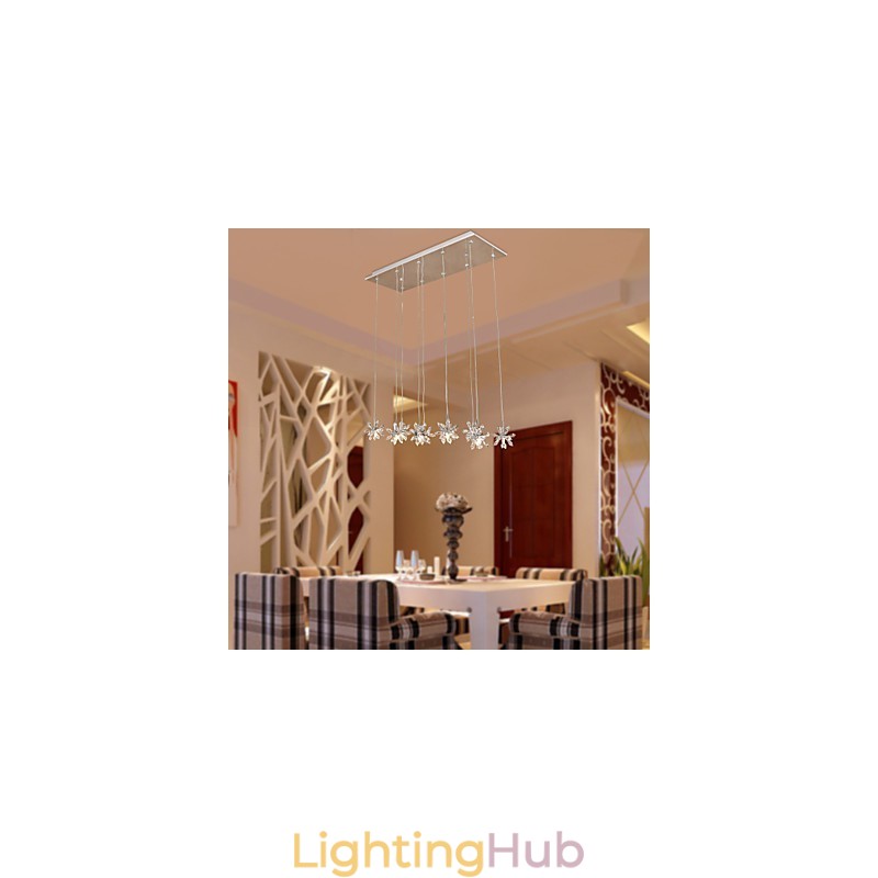 Modern Contemporary Crystal Chrome Metal Pendant Light