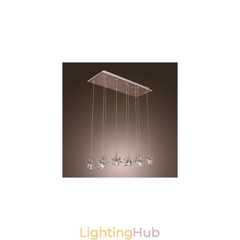 Modern Contemporary Crystal Chrome Metal Pendant Light