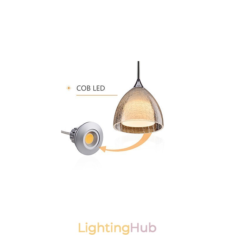 3 Light Two layer Pendant Island Light Crack Glass Polished Chrome