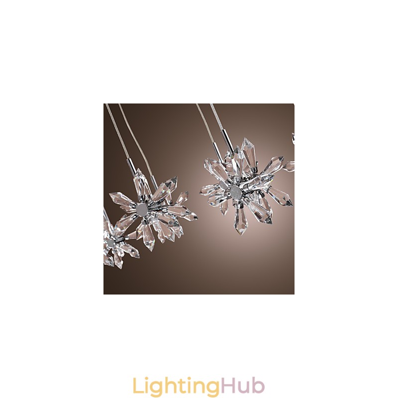 Modern Contemporary Crystal Chrome Metal Pendant Light