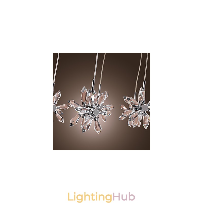 Modern Contemporary Crystal Chrome Metal Pendant Light