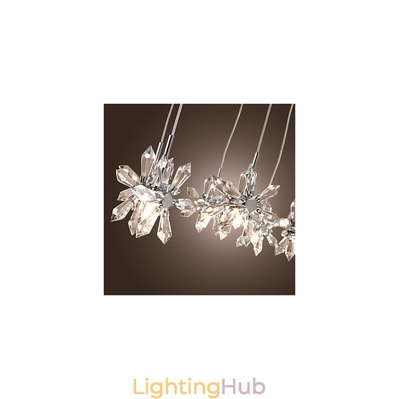 Modern Contemporary Crystal Chrome Metal Pendant Light