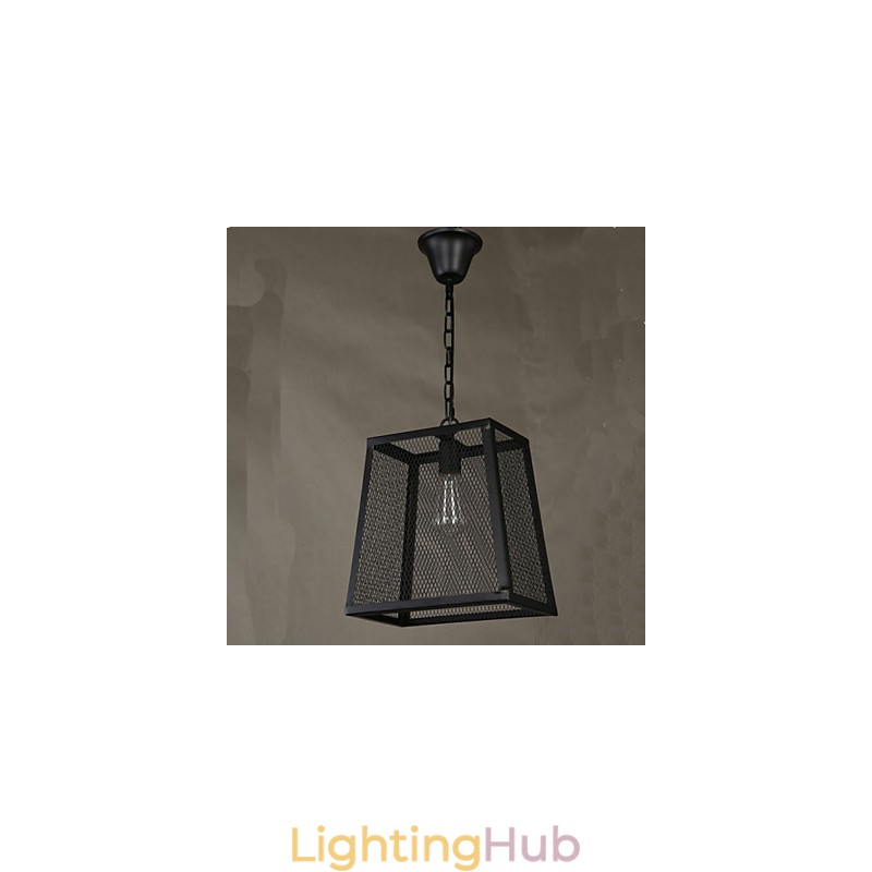 A Net Cover Retro Industrial Wind Cafe Wrought Lron Chandelier
