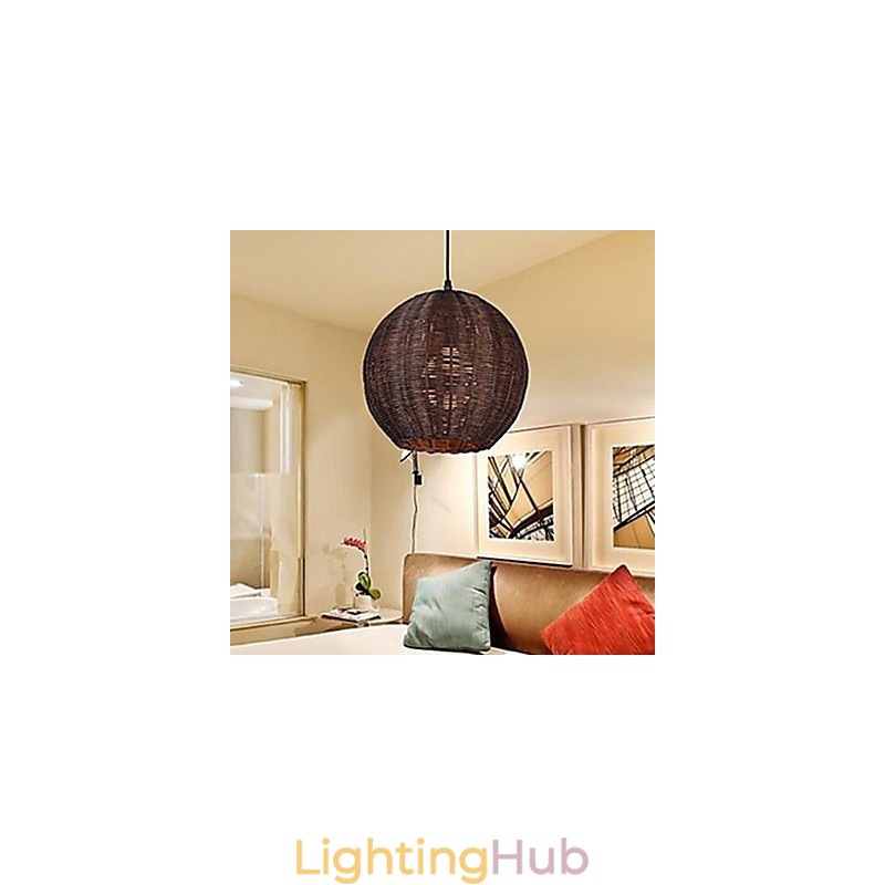 Modern Contemporary Lantern Country Globe Metal Pendant Light