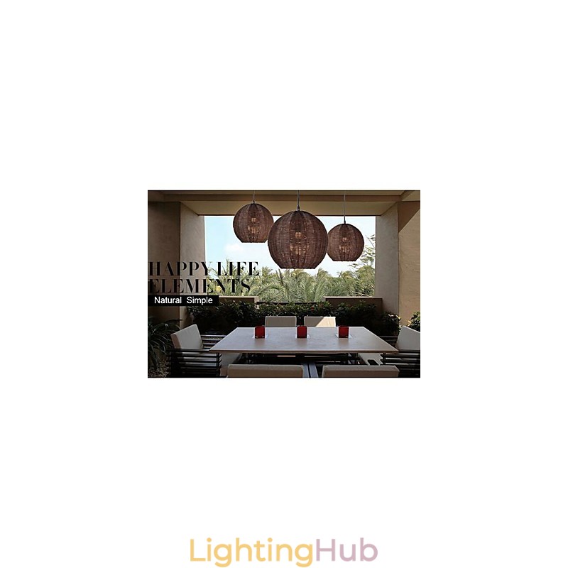 Modern Contemporary Lantern Country Globe Metal Pendant Light
