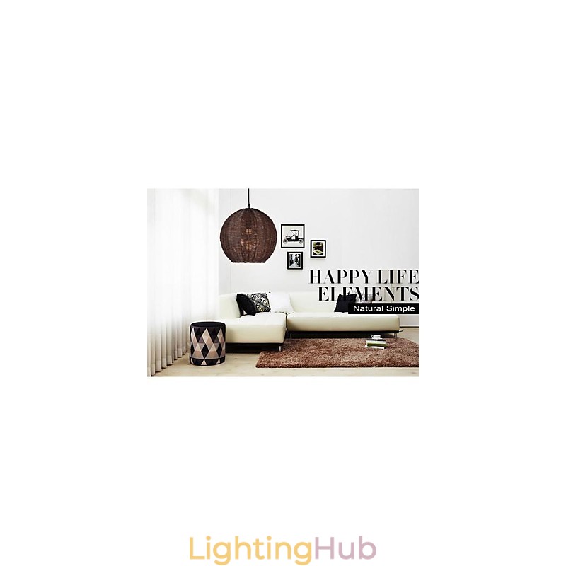 Modern Contemporary Lantern Country Globe Metal Pendant Light