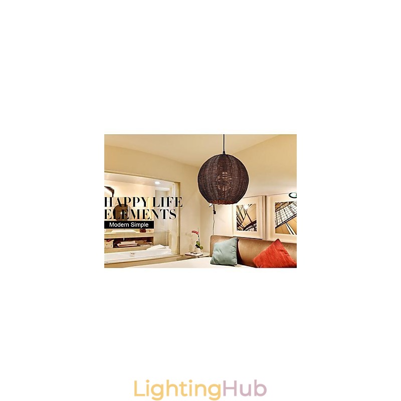 Modern Contemporary Lantern Country Globe Metal Pendant Light