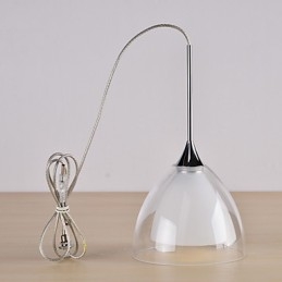 1 Light Two layer Pendant Island Light Clear Glass Polished Chrome