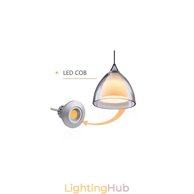 1 Light Two layer Pendant Island Light Clear Glass Polished Chrome